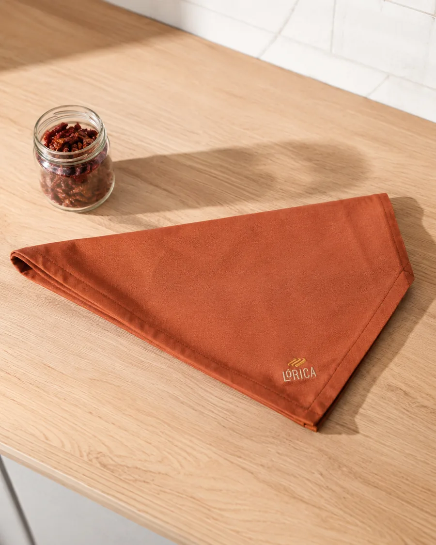 Bandana de chef terracota com bordado Lórica
