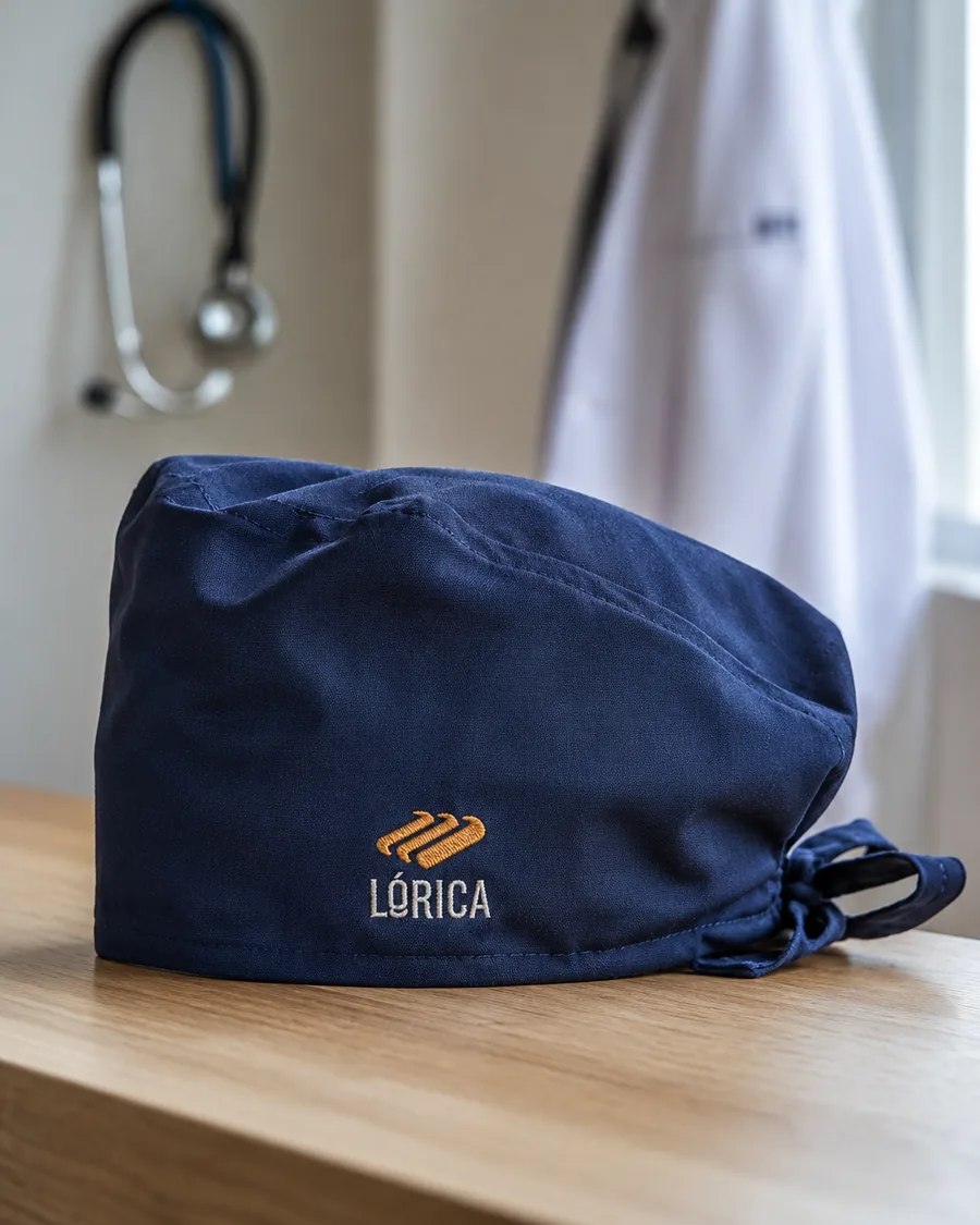 Touca cirúrgica navy com bordado Lórica