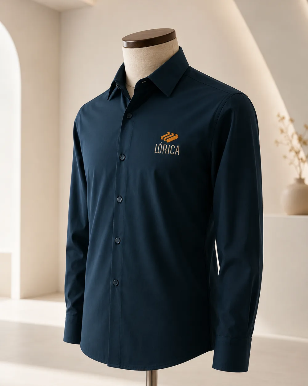 Camisa social navy Lórica